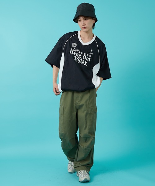 improves（インプローブス）の「ナイロン Vネック 半袖切替プルオーバー（Tシャツ/カットソー・メンズ・ホワイト/ネイビー/ブラック・MEDIUM/LARGE）」の13枚目の写真