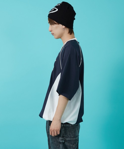 improves（インプローブス）の「ナイロン Vネック 半袖切替プルオーバー（Tシャツ/カットソー・メンズ・ホワイト/ネイビー/ブラック・MEDIUM/LARGE）」の15枚目の写真