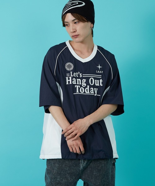 improves（インプローブス）の「ナイロン Vネック 半袖切替プルオーバー（Tシャツ/カットソー・メンズ・ホワイト/ネイビー/ブラック・MEDIUM/LARGE）」の16枚目の写真