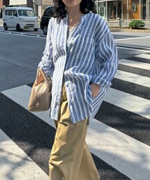 fredy emue | LINEN100バンドカラーシャツ(シャツ/ブラウス)