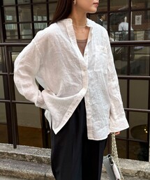 fredy emue | LINEN100バンドカラーシャツ(シャツ/ブラウス)