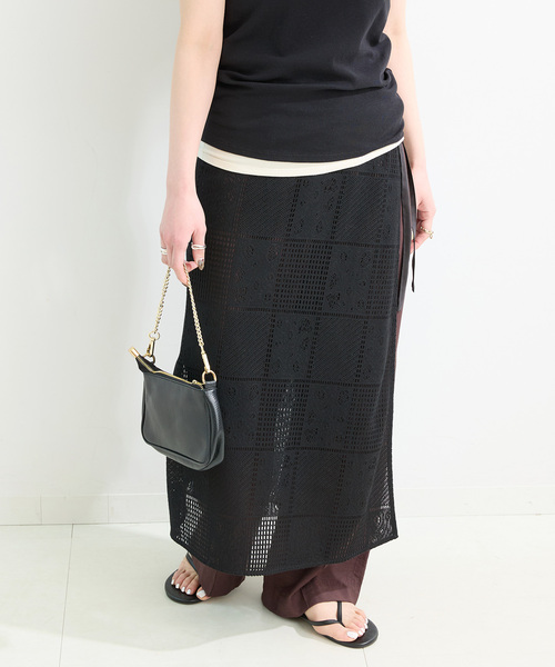 B.C STOCK(ベーセーストック)の「手洗い可 / レース巻きスカート(スカート・レディース・ホワイト/ブラック・FREE)」の12枚目の写真