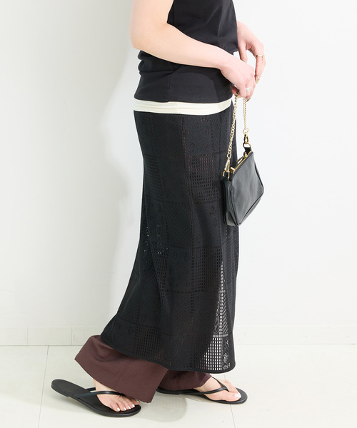 B.C STOCK(ベーセーストック)の「手洗い可 / レース巻きスカート(スカート・レディース・ホワイト/ブラック・FREE)」の15枚目の写真