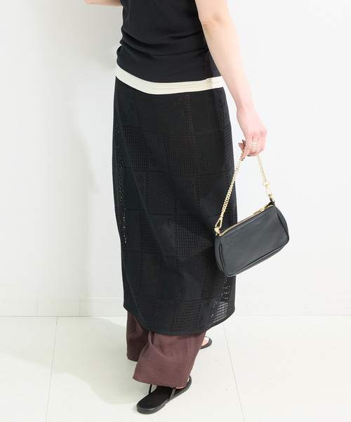 B.C STOCK(ベーセーストック)の「手洗い可 / レース巻きスカート(スカート・レディース・ホワイト/ブラック・FREE)」の16枚目の写真