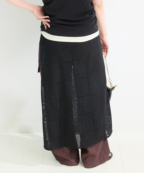 B.C STOCK(ベーセーストック)の「手洗い可 / レース巻きスカート(スカート・レディース・ホワイト/ブラック・FREE)」の17枚目の写真