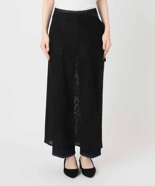 B.C STOCK(ベーセーストック)の「手洗い可 / レース巻きスカート(スカート・レディース・ホワイト/ブラック・FREE)」の3枚目の写真