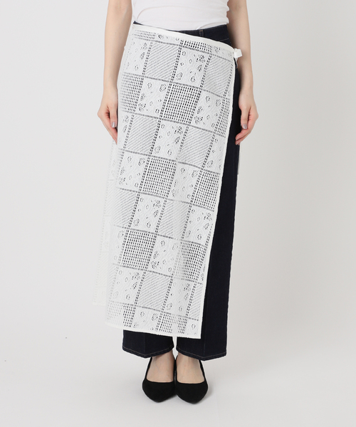 B.C STOCK(ベーセーストック)の「手洗い可 / レース巻きスカート(スカート・レディース・ホワイト/ブラック・FREE)」の5枚目の写真