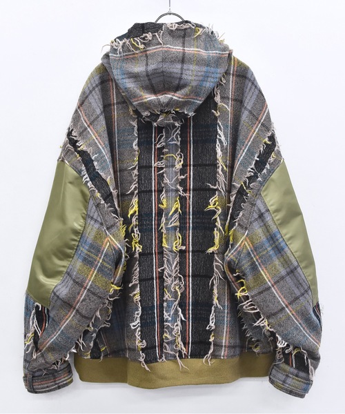 STOF(ストフ)の「FRINGE WOOL MIX HOODED BLOUSON(ブルゾン・メンズ・ブラック/ベージュ・S/M)」の11枚目の写真