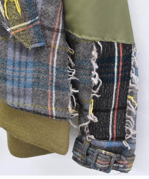 STOF(ストフ)の「FRINGE WOOL MIX HOODED BLOUSON(ブルゾン・メンズ・ブラック/ベージュ・S/M)」の12枚目の写真
