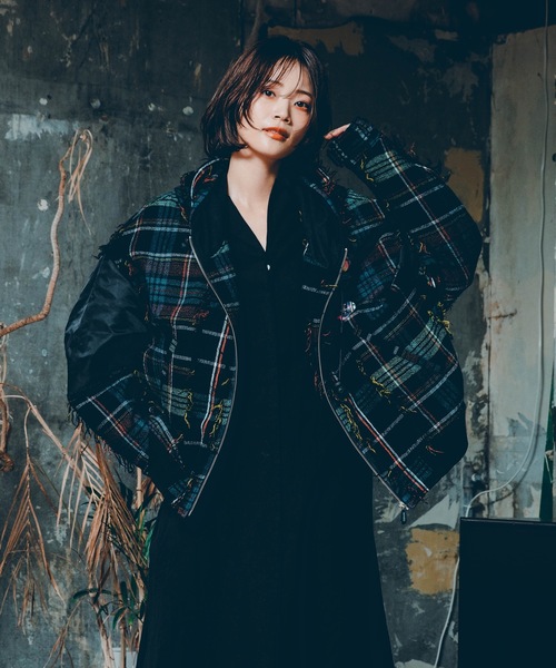 STOF(ストフ)の「FRINGE WOOL MIX HOODED BLOUSON(ブルゾン・メンズ・ブラック/ベージュ・S/M)」の18枚目の写真