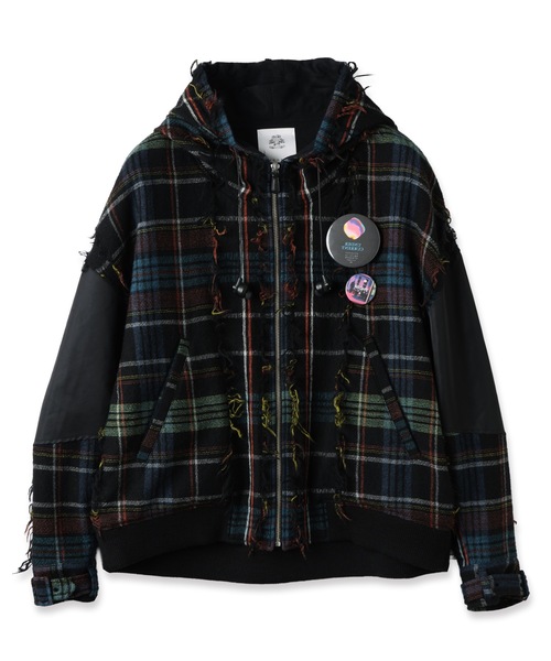 STOF(ストフ)の「FRINGE WOOL MIX HOODED BLOUSON(ブルゾン・メンズ・ブラック/ベージュ・S/M)」の19枚目の写真
