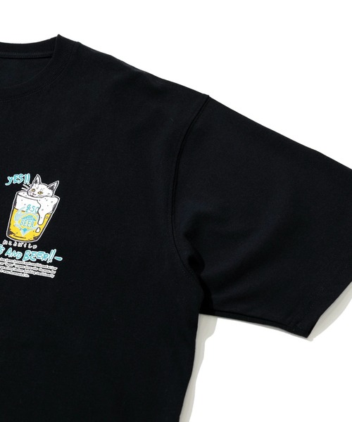 go slow caravan(ゴースローキャラバン)の「RAY綿 猫と麦酒TEE~無限麦酒2~(Tシャツ/カットソー・メンズ・ホワイト/ブラック・X-LARGE/LARGE/MEDIUM/SMALL)」の12枚目の写真