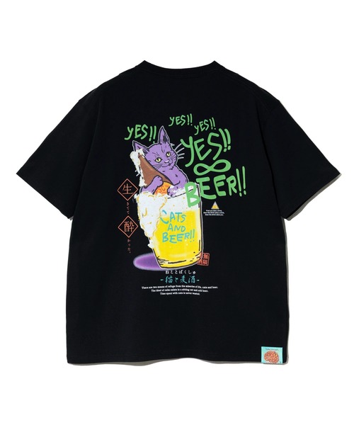 go slow caravan(ゴースローキャラバン)の「RAY綿 猫と麦酒TEE~無限麦酒2~(Tシャツ/カットソー・メンズ・ホワイト/ブラック・X-LARGE/LARGE/MEDIUM/SMALL)」の5枚目の写真