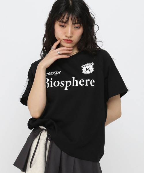 3.3 Field Trip (3.3フィールドトリップ)の「3.3 Field Trip/袖レーススポーティーT(Tシャツ/カットソー・レディース・ブラック/ネイビー/ホワイト・FREE)」の1枚目の写真