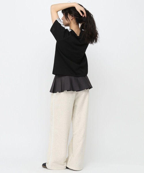 3.3 Field Trip (3.3フィールドトリップ)の「3.3 Field Trip/袖レーススポーティーT(Tシャツ/カットソー・レディース・ブラック/ネイビー/ホワイト・FREE)」の7枚目の写真