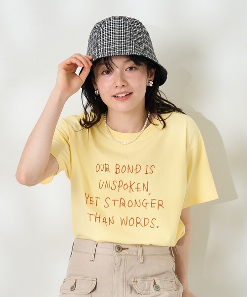 プリーツプリーズ　ロゴTシャツ　極美品　グレー×ピンク×イエロー GRANDE.F.P 定番ハイクオリティー.ベーシックソリッド（無地