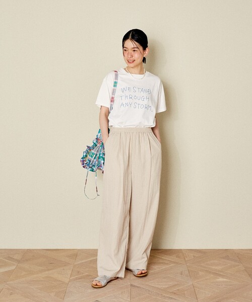 FREAK'S STORE(フリークスストア)の「チェーンステッチロゴTシャツ(Tシャツ/カットソー・レディース・オフホワイト/ブラック/レモンイエロー・フリ-)」の5枚目の写真