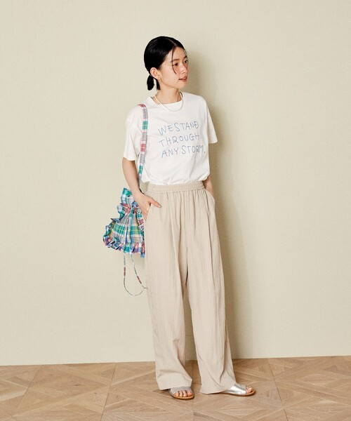 FREAK'S STORE(フリークスストア)の「チェーンステッチロゴTシャツ(Tシャツ/カットソー・レディース・オフホワイト/ブラック/レモンイエロー・フリ-)」の8枚目の写真