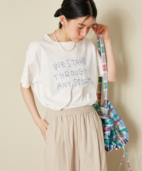 FREAK'S STORE(フリークスストア)の「チェーンステッチロゴTシャツ(Tシャツ/カットソー・レディース・オフホワイト/ブラック/レモンイエロー・フリ-)」の9枚目の写真