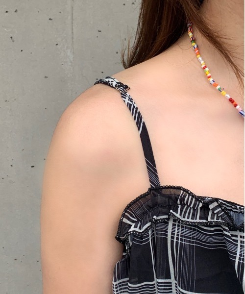 Mejoul(メジュール)の「チェックフリルキャミワンピース(ワンピース・レディース・ブルー/ブラック・M/S)」の10枚目の写真