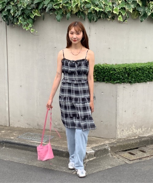 Mejoul(メジュール)の「チェックフリルキャミワンピース(ワンピース・レディース・ブルー/ブラック・M/S)」の18枚目の写真