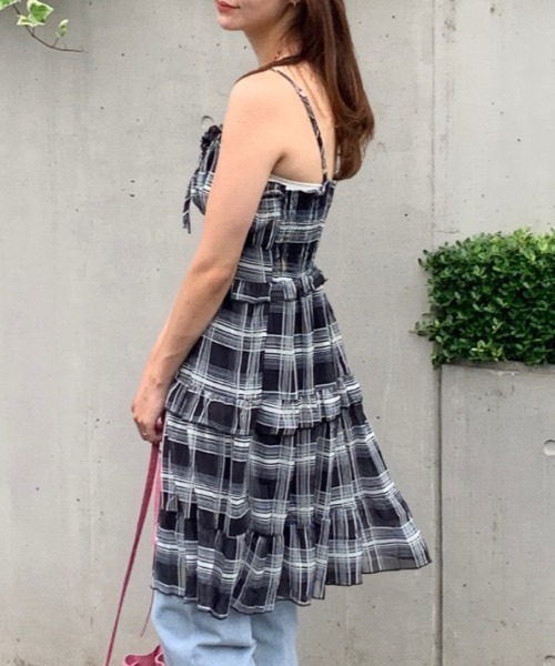 Mejoul(メジュール)の「チェックフリルキャミワンピース(ワンピース・レディース・ブルー/ブラック・M/S)」の13枚目の写真