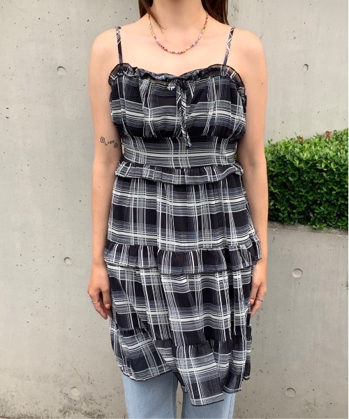 Mejoul(メジュール)の「チェックフリルキャミワンピース(ワンピース・レディース・ブルー/ブラック・M/S)」の14枚目の写真