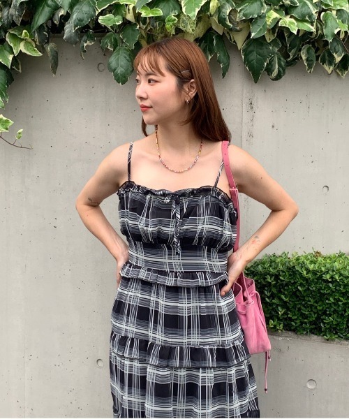 Mejoul(メジュール)の「チェックフリルキャミワンピース(ワンピース・レディース・ブルー/ブラック・M/S)」の16枚目の写真