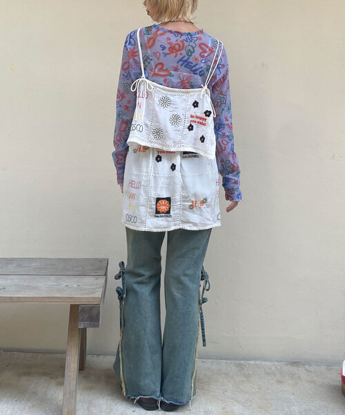 HELLO.SANFRANCISCO(ハローサンフランシスコ)の「【HELLO.SANFRANCISCO/ハローサンフランシスコ】indiaオリジナル刺繡巻きスカート(スカート・レディース・サックスブルー/ホワイト・ONE SIZE)」の8枚目の写真