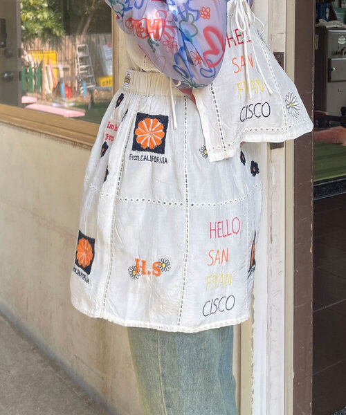HELLO.SANFRANCISCO(ハローサンフランシスコ)の「【HELLO.SANFRANCISCO/ハローサンフランシスコ】indiaオリジナル刺繡巻きスカート(スカート・レディース・サックスブルー/ホワイト・ONE SIZE)」の10枚目の写真