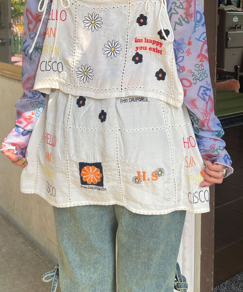 HELLO.SANFRANCISCO(ハローサンフランシスコ)の「【HELLO.SANFRANCISCO/ハローサンフランシスコ】indiaオリジナル刺繡巻きスカート(スカート・レディース・サックスブルー/ホワイト・ONE SIZE)」の11枚目の写真