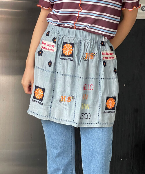 HELLO.SANFRANCISCO(ハローサンフランシスコ)の「【HELLO.SANFRANCISCO/ハローサンフランシスコ】indiaオリジナル刺繡巻きスカート(スカート・レディース・サックスブルー/ホワイト・ONE SIZE)」の13枚目の写真