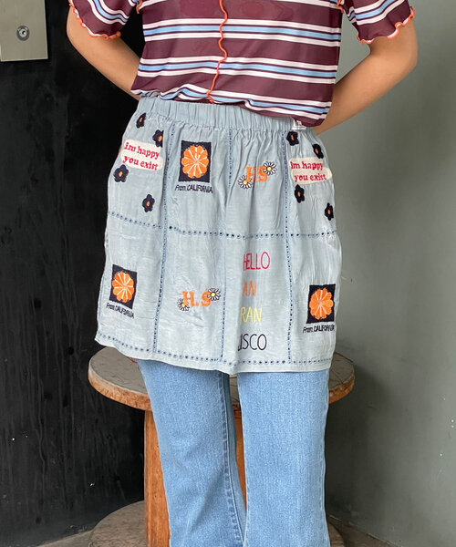 HELLO.SANFRANCISCO(ハローサンフランシスコ)の「【HELLO.SANFRANCISCO/ハローサンフランシスコ】indiaオリジナル刺繡巻きスカート(スカート・レディース・サックスブルー/ホワイト・ONE SIZE)」の14枚目の写真