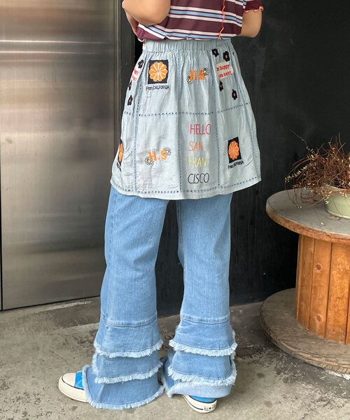 HELLO.SANFRANCISCO(ハローサンフランシスコ)の「【HELLO.SANFRANCISCO/ハローサンフランシスコ】indiaオリジナル刺繡巻きスカート(スカート・レディース・サックスブルー/ホワイト・ONE SIZE)」の16枚目の写真