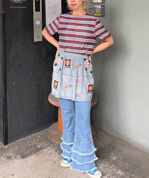 HELLO.SANFRANCISCO(ハローサンフランシスコ)の「【HELLO.SANFRANCISCO/ハローサンフランシスコ】indiaオリジナル刺繡巻きスカート(スカート・レディース・サックスブルー/ホワイト・ONE SIZE)」の17枚目の写真