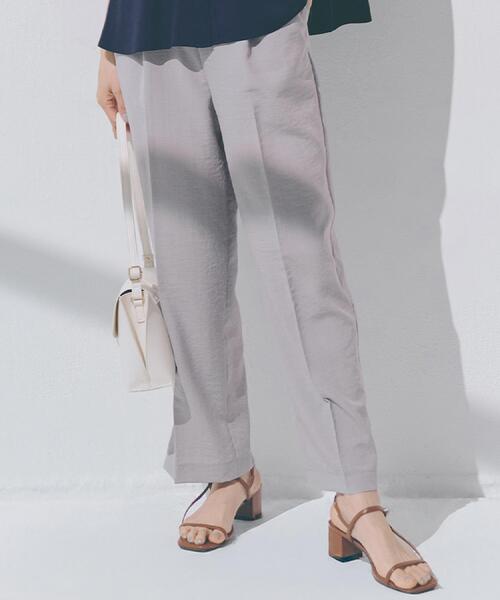 grove（グローブ）の「◆【洗える・シワになりにくい】麻調センタープレスワイドパンツ（その他パンツ・レディース・ライトグレー/スモーキーグリーン系/ブラウン系/ブラック・03/02/01/04/05）」の3枚目の写真