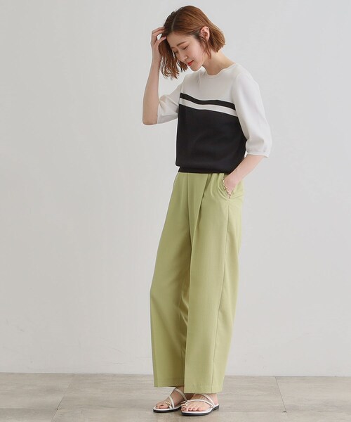 grove（グローブ）の「◆【洗える・シワになりにくい】麻調センタープレスワイドパンツ（その他パンツ・レディース・ライトグレー/スモーキーグリーン系/ブラウン系/ブラック・03/02/01/04/05）」の19枚目の写真