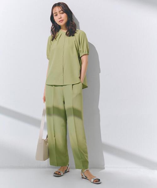 grove（グローブ）の「◆【洗える・シワになりにくい】麻調センタープレスワイドパンツ（その他パンツ・レディース・ライトグレー/スモーキーグリーン系/ブラウン系/ブラック・03/02/01/04/05）」の18枚目の写真