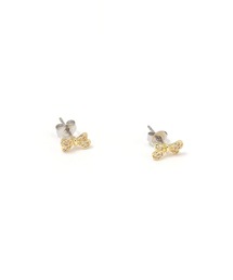 キュービックジルコニアミニリボンピアス / 323736