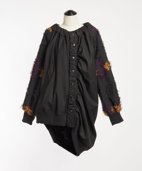 gomme（ゴム）の「ダマスクJQ　ギャザーブルゾン（ブルゾン・レディース・ブラック/グレー・MEDIUM）」の7枚目の写真