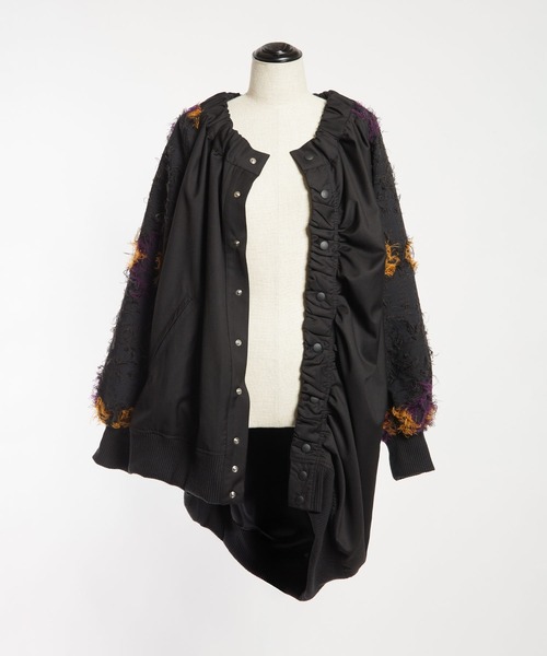 gomme（ゴム）の「ダマスクJQ　ギャザーブルゾン（ブルゾン・レディース・ブラック/グレー・MEDIUM）」の20枚目の写真