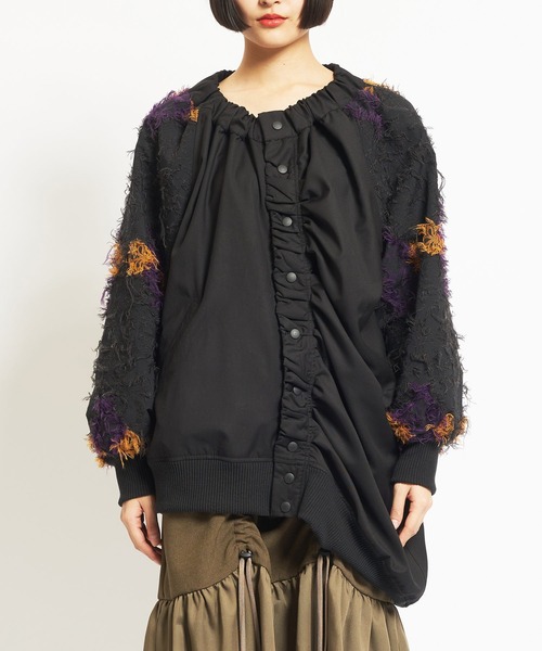 gomme（ゴム）の「ダマスクJQ　ギャザーブルゾン（ブルゾン・レディース・ブラック/グレー・MEDIUM）」の21枚目の写真