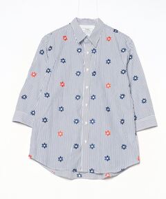 ショルダー開き スタープリントロンT TINA：JOJUN（Tシャツ