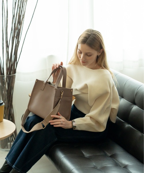 牛革底マチたっぷり】Rename 仕切り＆ポケット 2wayトートバッグ