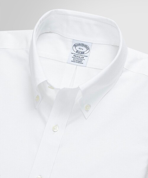 BROOKS BROTHERS(ブルックスブラザーズ)の「ストレッチオックスフォード ショートスリーブドレスシャツ Regular Fit(ビジネスシャツ・メンズ・ホワイト・17/16/15.5/14.5/17.5/16.5/15 )」の4枚目の写真