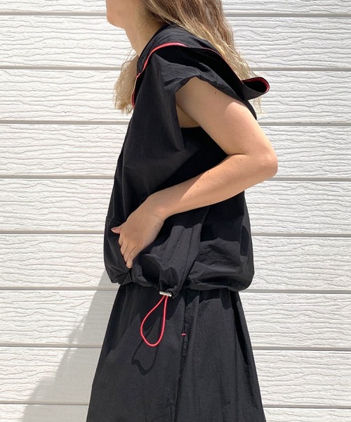 Q（キュー）の「アノラックフーディードロストプルオーバー（パーカー・レディース・ブラック/オリーブ・MEDIUM）」の11枚目の写真