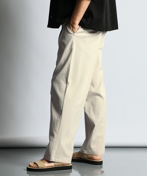 セール】「GUM STRETCH LINEN」EASY BAGGY PANTS：超伸縮 麻混「ガム