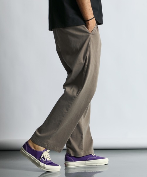 セール】「GUM STRETCH LINEN」EASY BAGGY PANTS：超伸縮 麻混