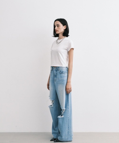 Midnight Move(ミッドナイトムーブ)の「Midnight Move/ANGEL T(Tシャツ/カットソー・レディース・ホワイト/ブラック/ライトブルー・FREE)」の18枚目の写真