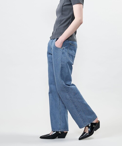 ASTRAET(アストラット)の「<ASTRAET>クリース デニムパンツ UNISEX(デニムパンツ・レディース・ライトブルー・0/1/00)」の6枚目の写真